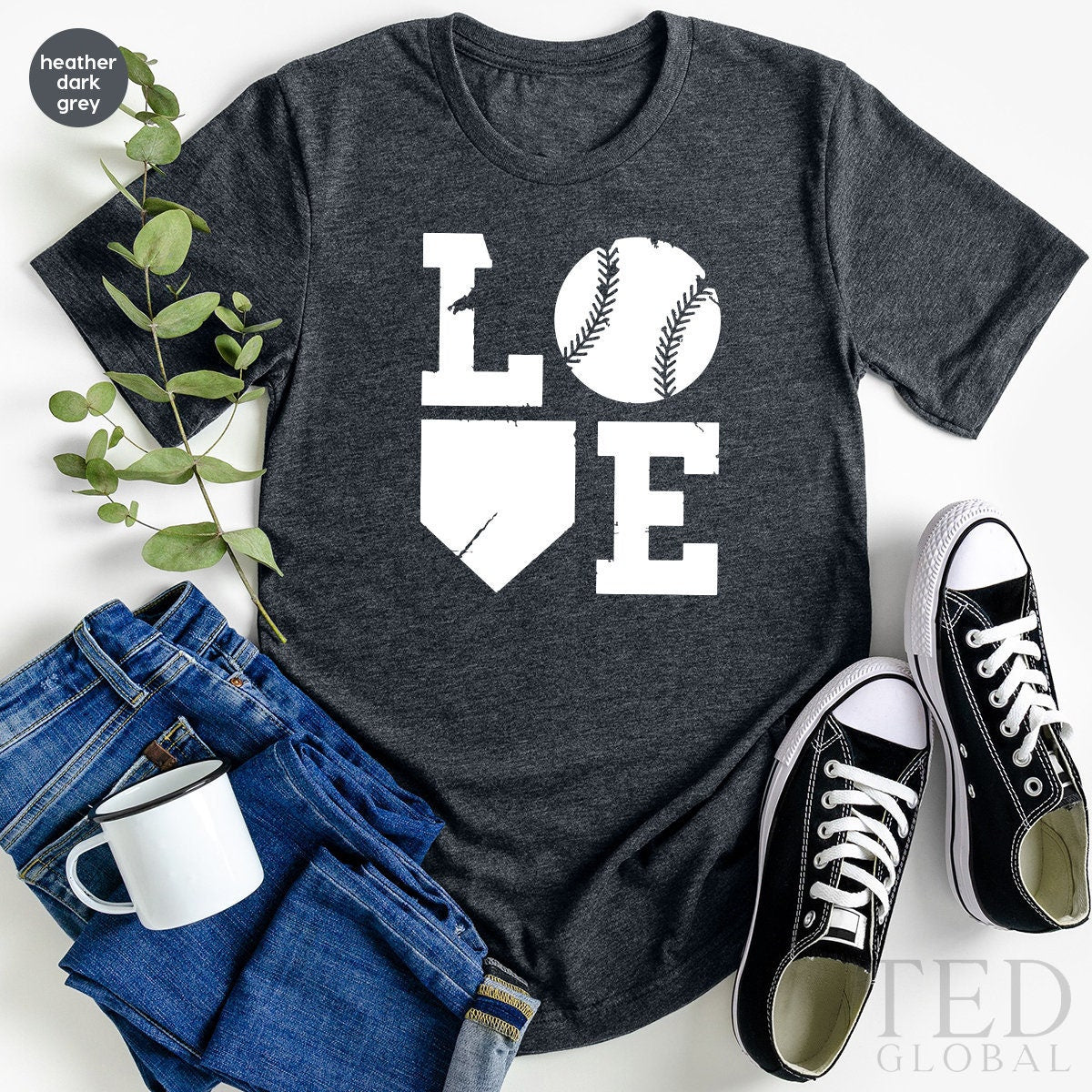 Baseball Sports T-Shirt, Sport Lovers Tee, Mom Gift, Love product image 2