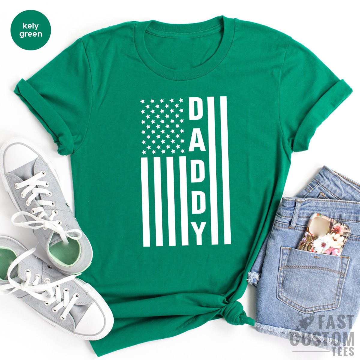USA Dad T Shirt, American Flag Father Patriotic Tee product image 3