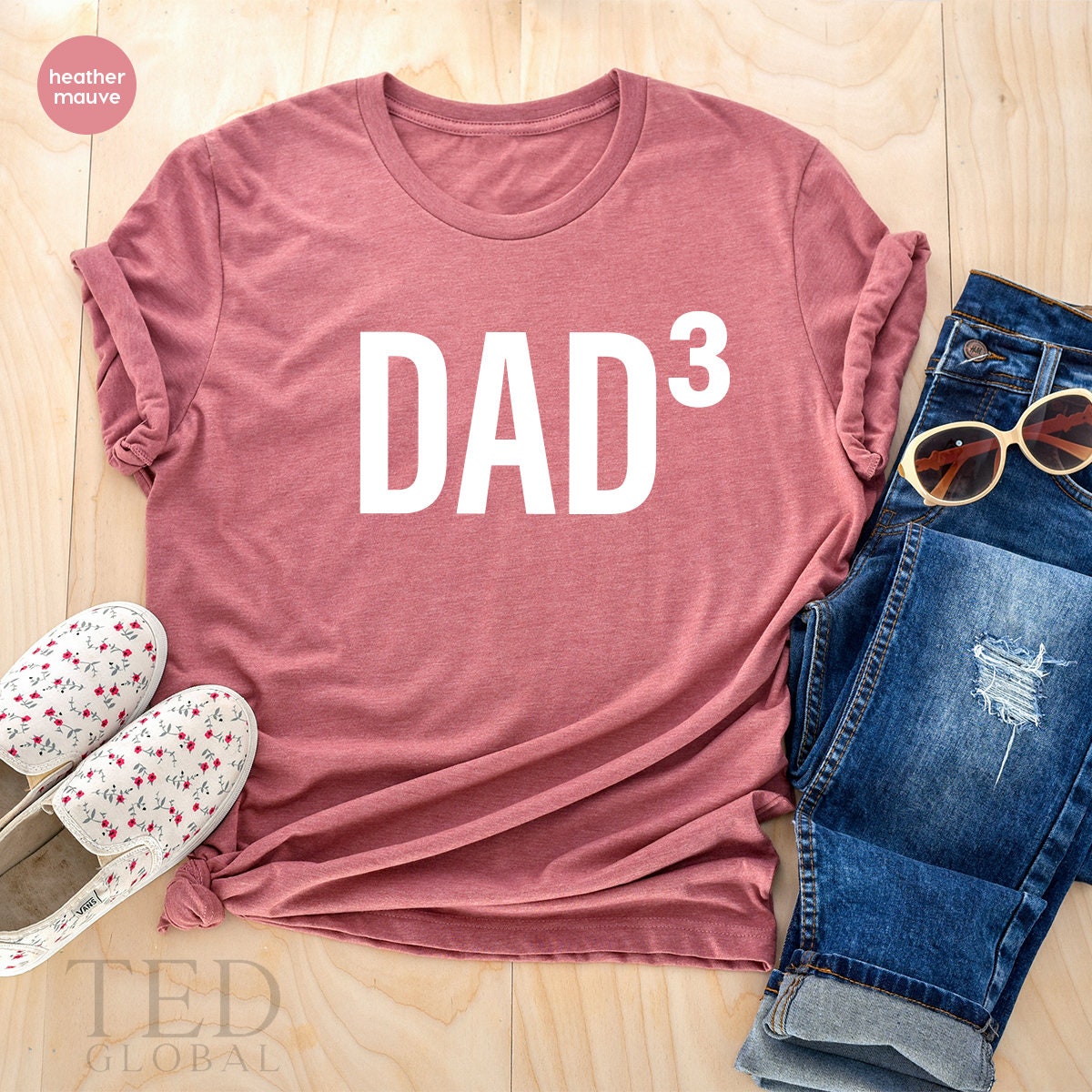 Dad Of Three Boys Tee, Cubed Shirt, Dad3 TShirt, Of 3 product image 3