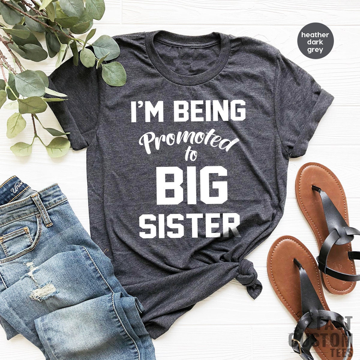 Big Sister Shirt, Promoted Baby Announcement New Tees, For product image 2