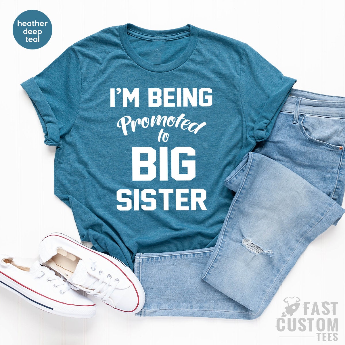 Big Sister Shirt, Promoted Baby Announcement New Tees, For product image 3