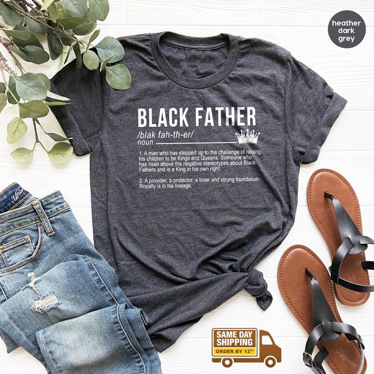 Black Father Shirt, Dad T Shirts, Fathers Day Husband T product image 1