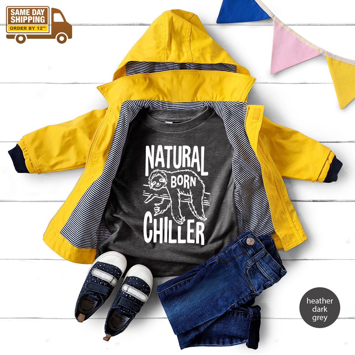 Sloth Lover Youth, Funny Natural Born Chiller, Animal Chill product image 1