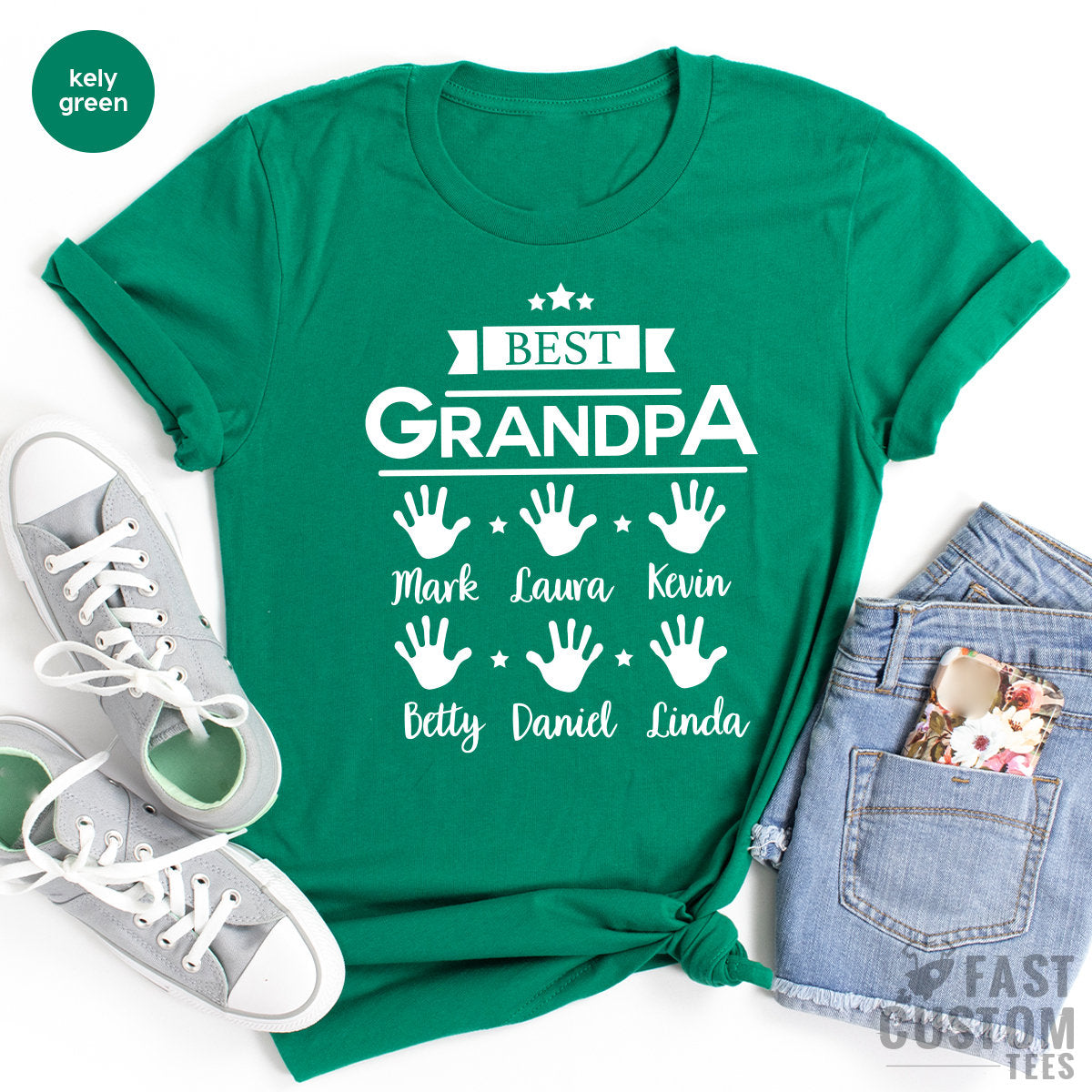 Best Grandpa Shirt, Custom Name T Personalized T-Shirt product image 5
