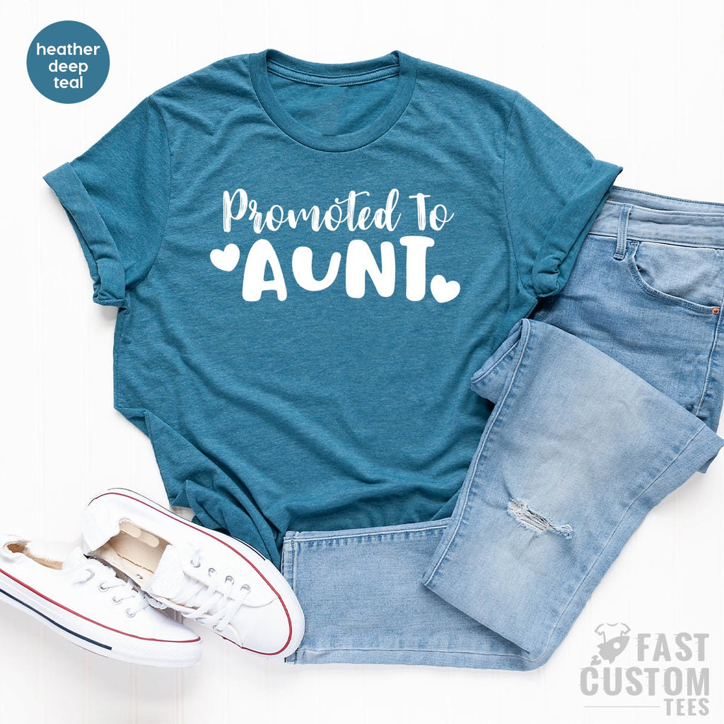 Promoted To Aunt T-Shirt, Cute Auntie Shirt, Best T Cool product image 5
