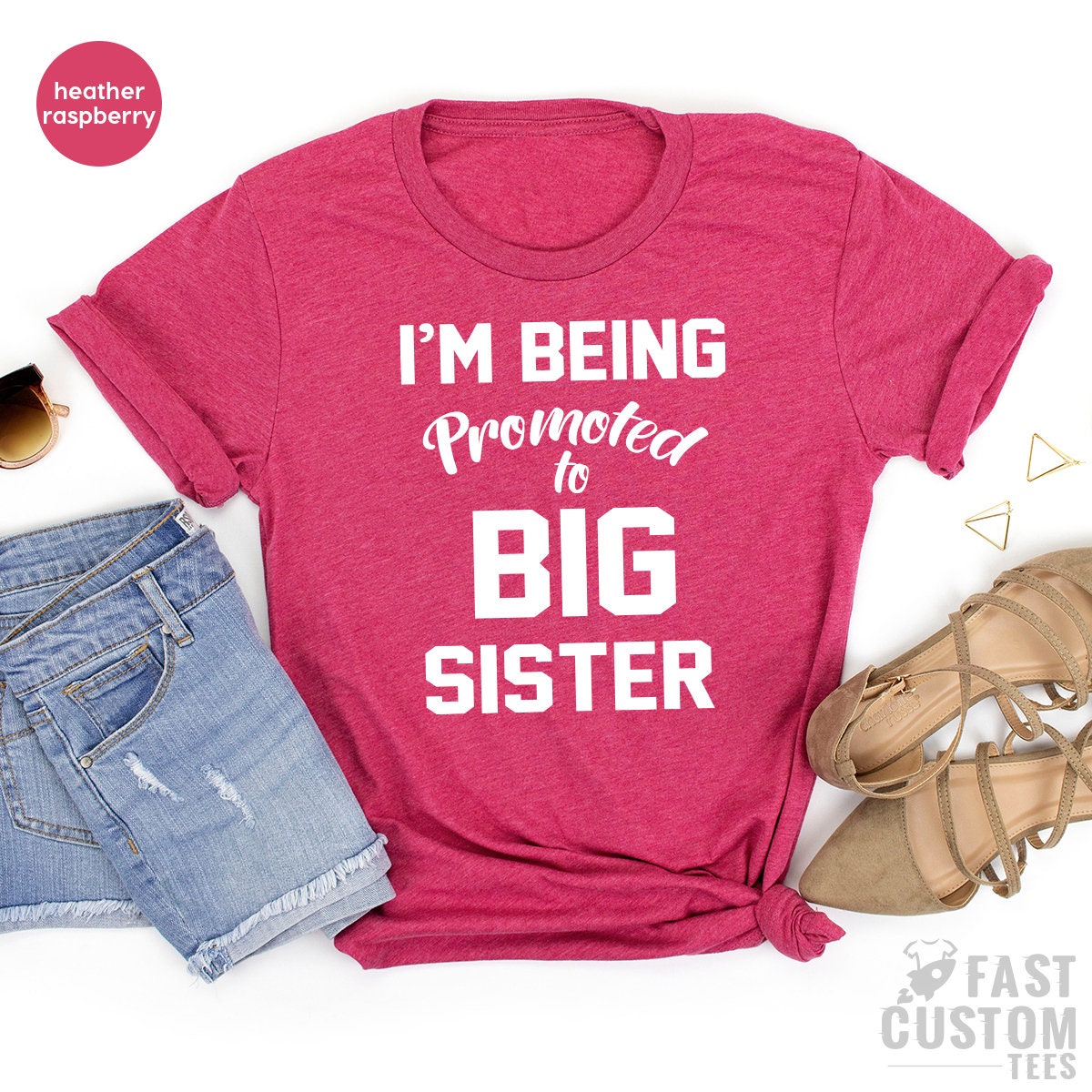 Big Sister Shirt, Promoted Baby Announcement New Tees, For product image 4
