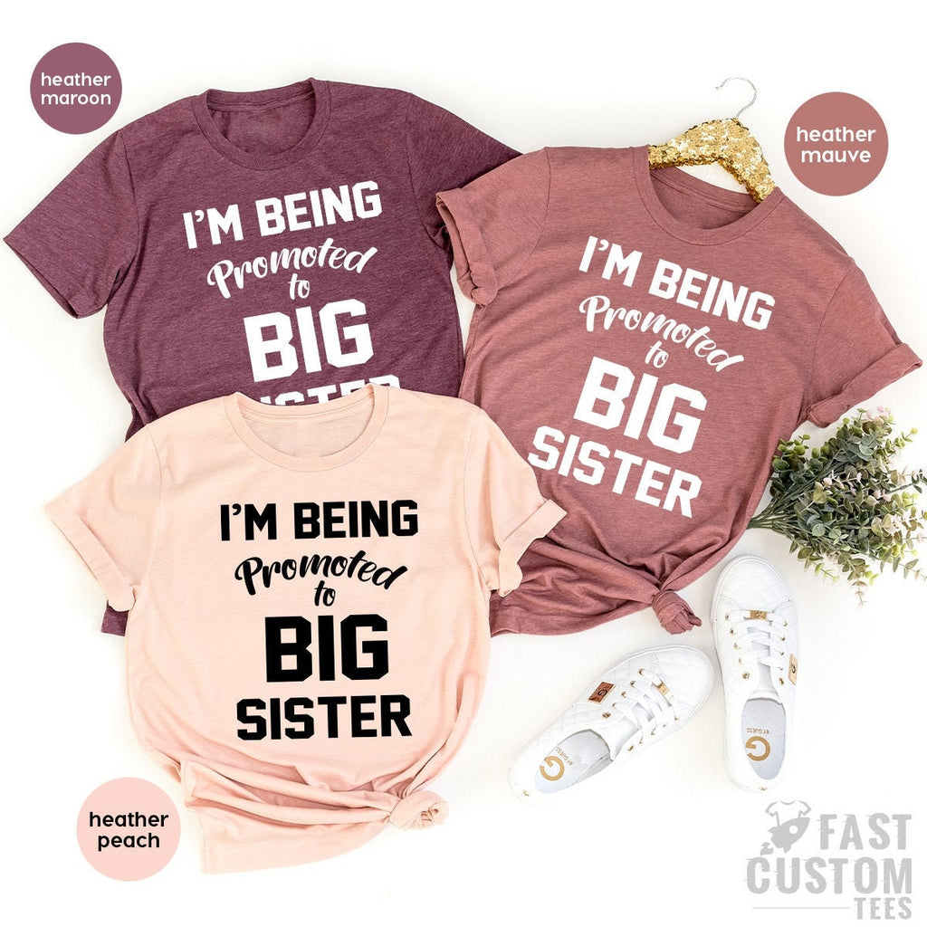 Big Sister Shirt, Promoted Baby Announcement New Tees, For product image 1