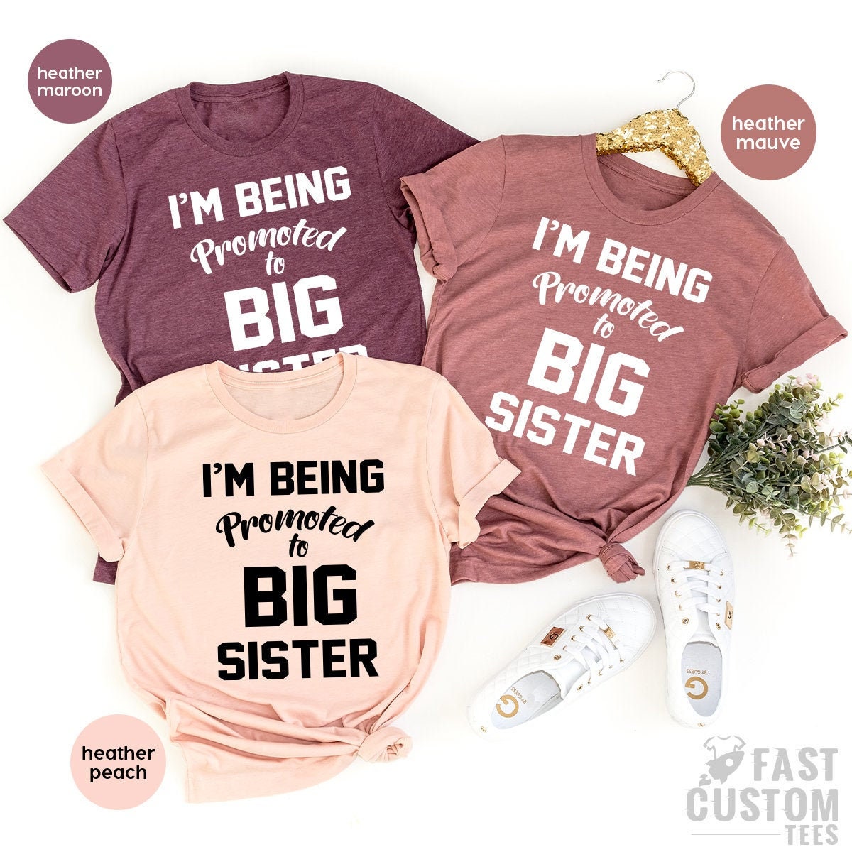 Big Sister Shirt, Promoted Baby Announcement New Tees, For product image 1