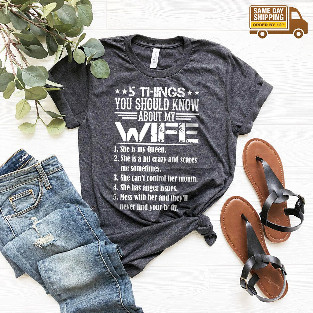 Husband And Wife Shirt, Funny Gift, T 5 Things You Should product image 1