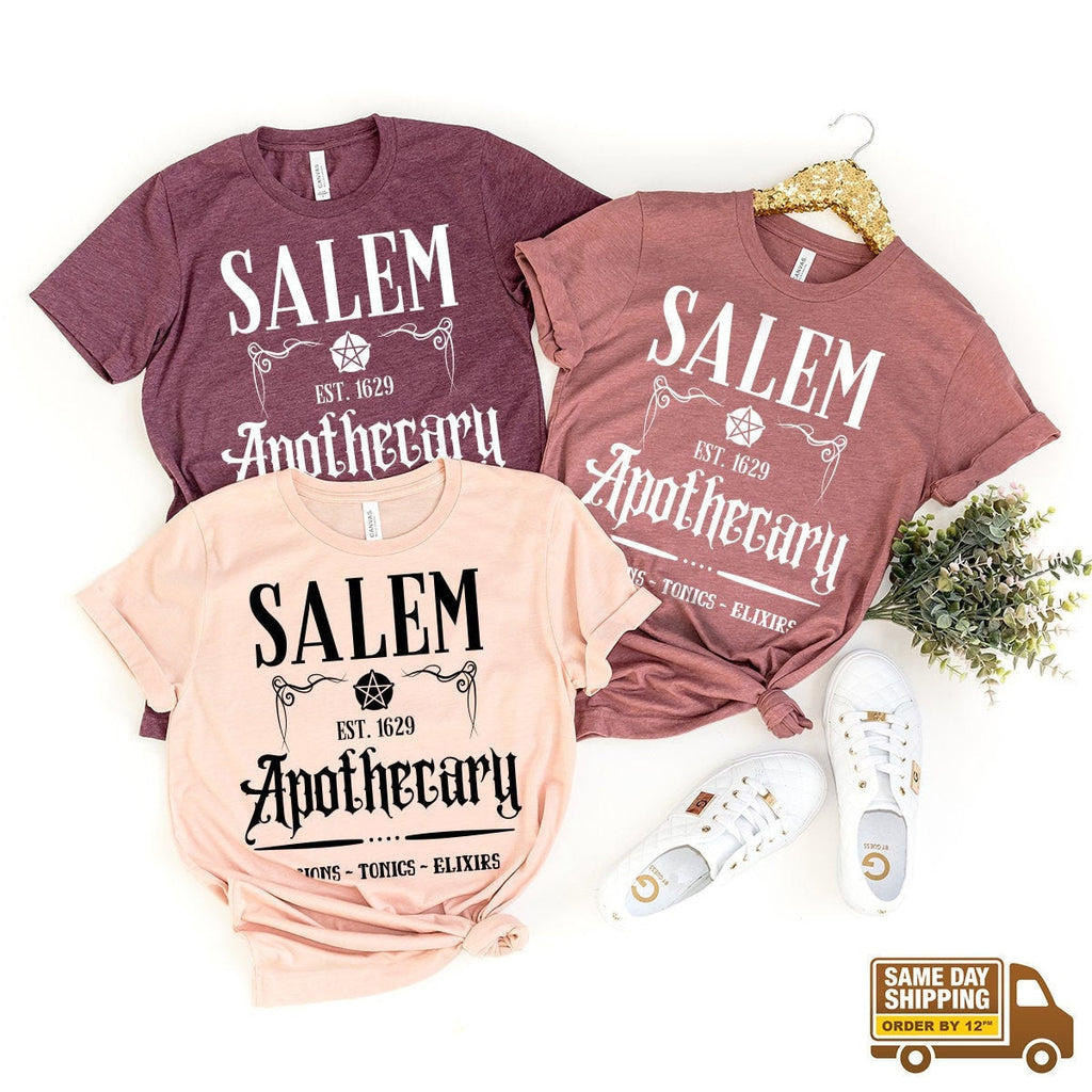 Salem Apothecary T-Shirt, Halloween Witch Sisters Shirt product image 1
