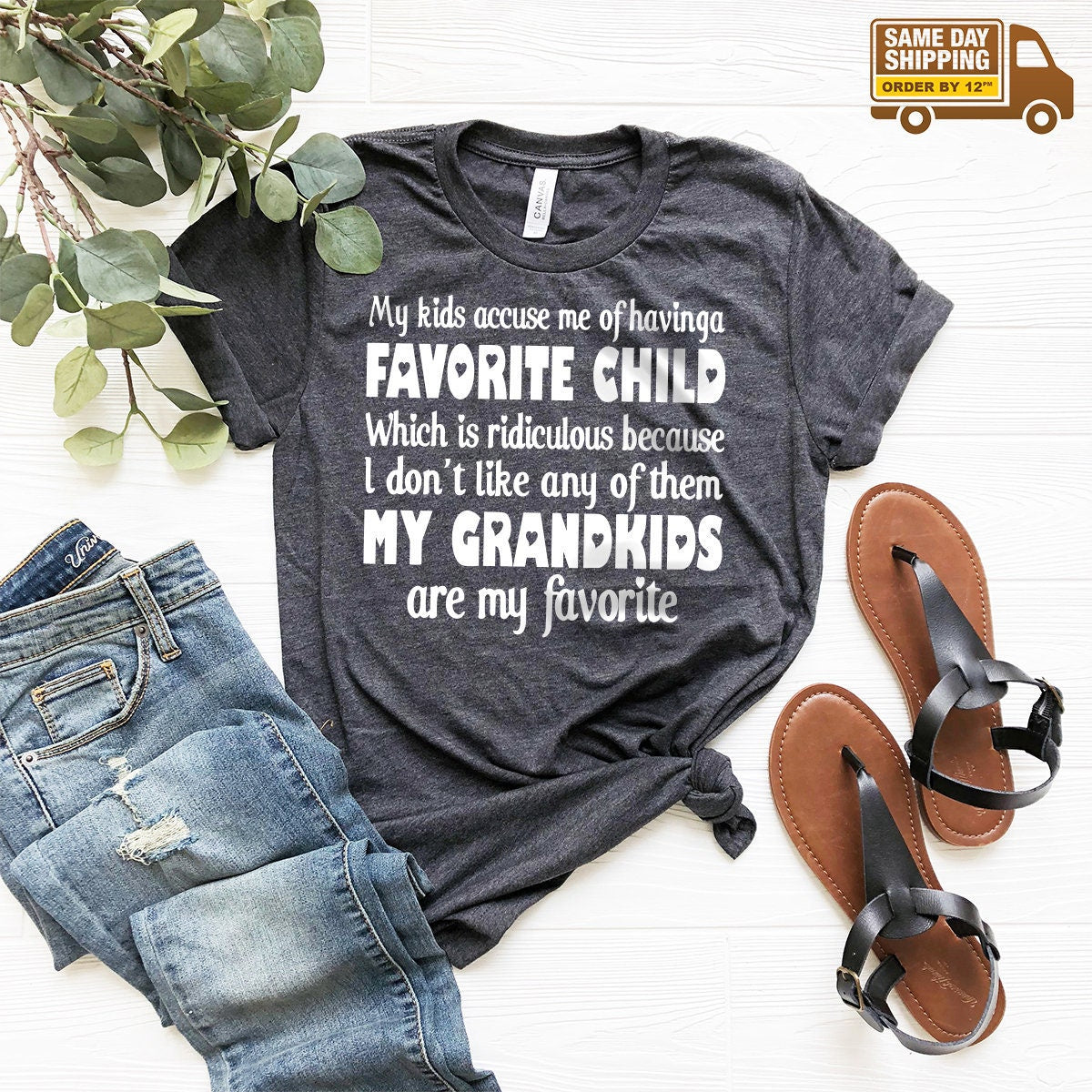 Cute Grandparents Shirt, Favorite Child T-Shirt, Grandpa product image 1