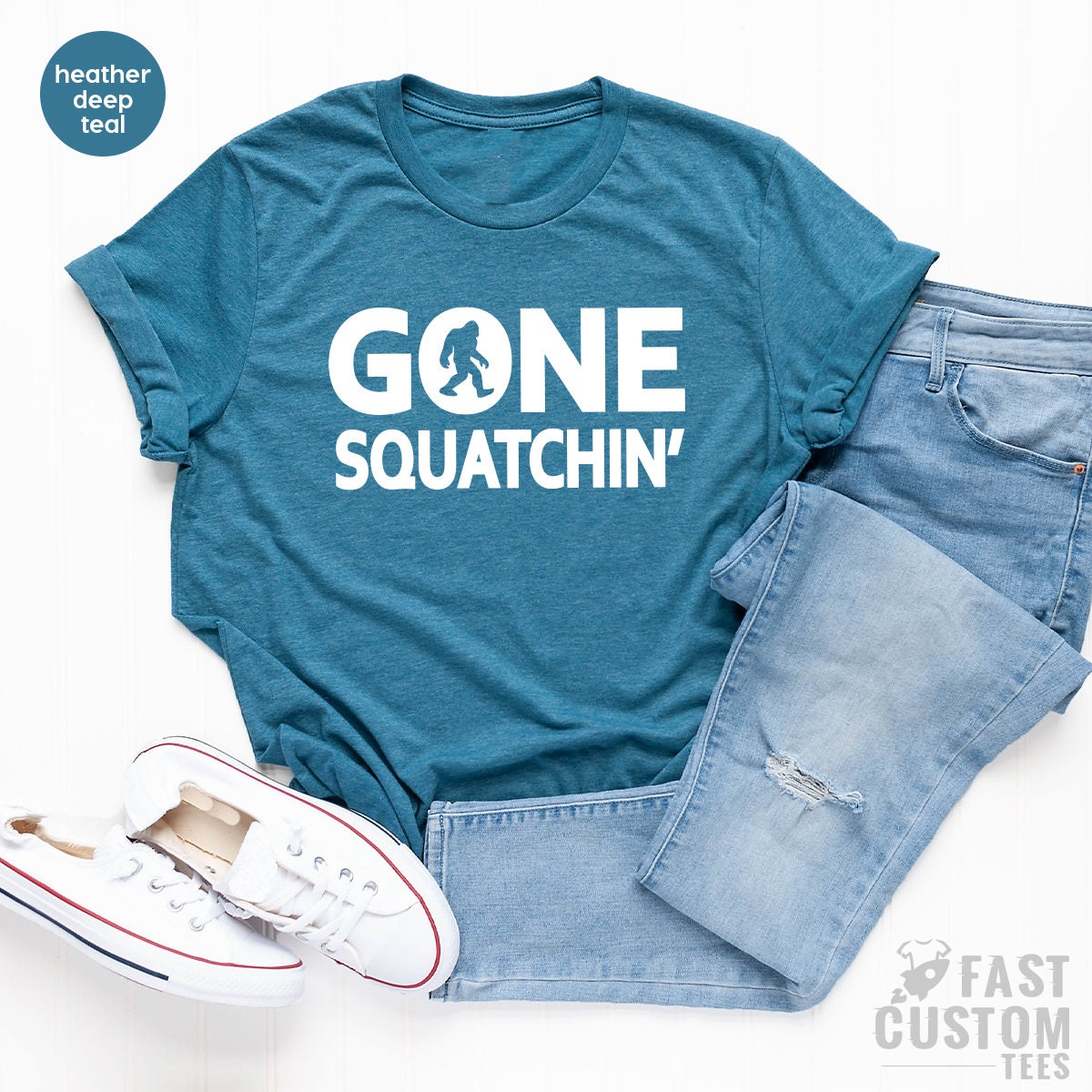 Funny Bigfoot Hunter Shirt, Outdoor Hunt Gone Squatchin product image 4