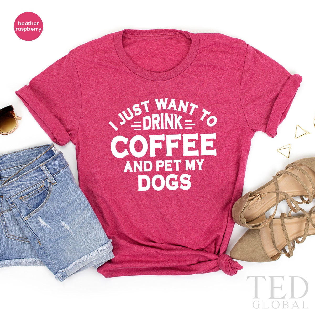 Dog Owner Gift, Pet Lovers T Shirt, Drink Coffee & My Dogs product image 5