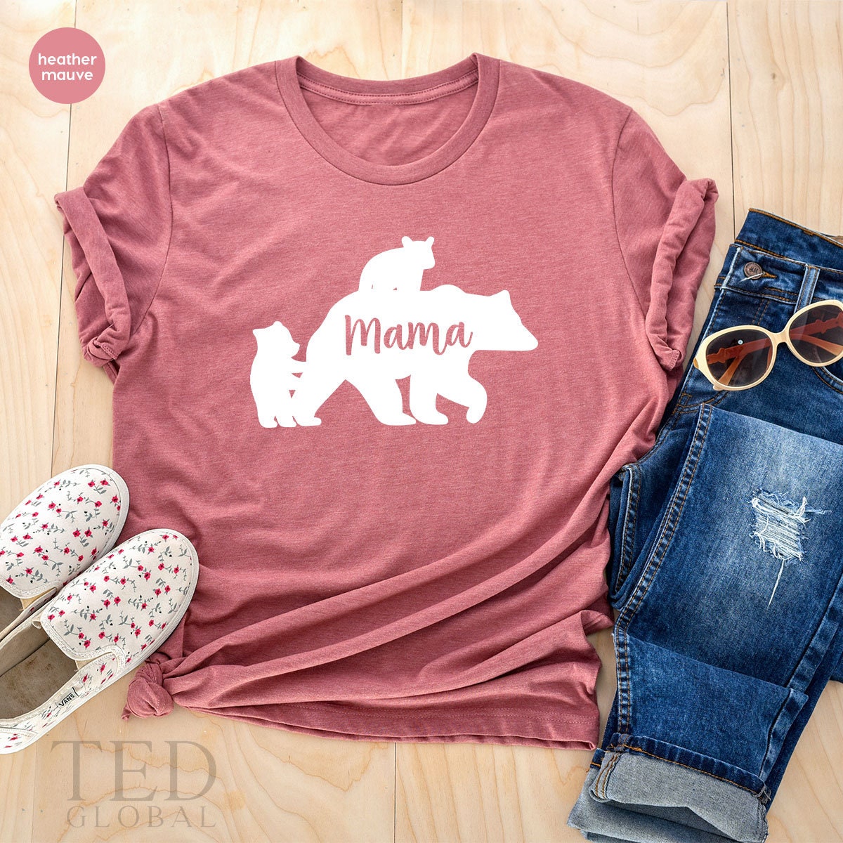 Bear Mama T Shirt, Cute TShirt, Gift For Grandma, Tee product image 3