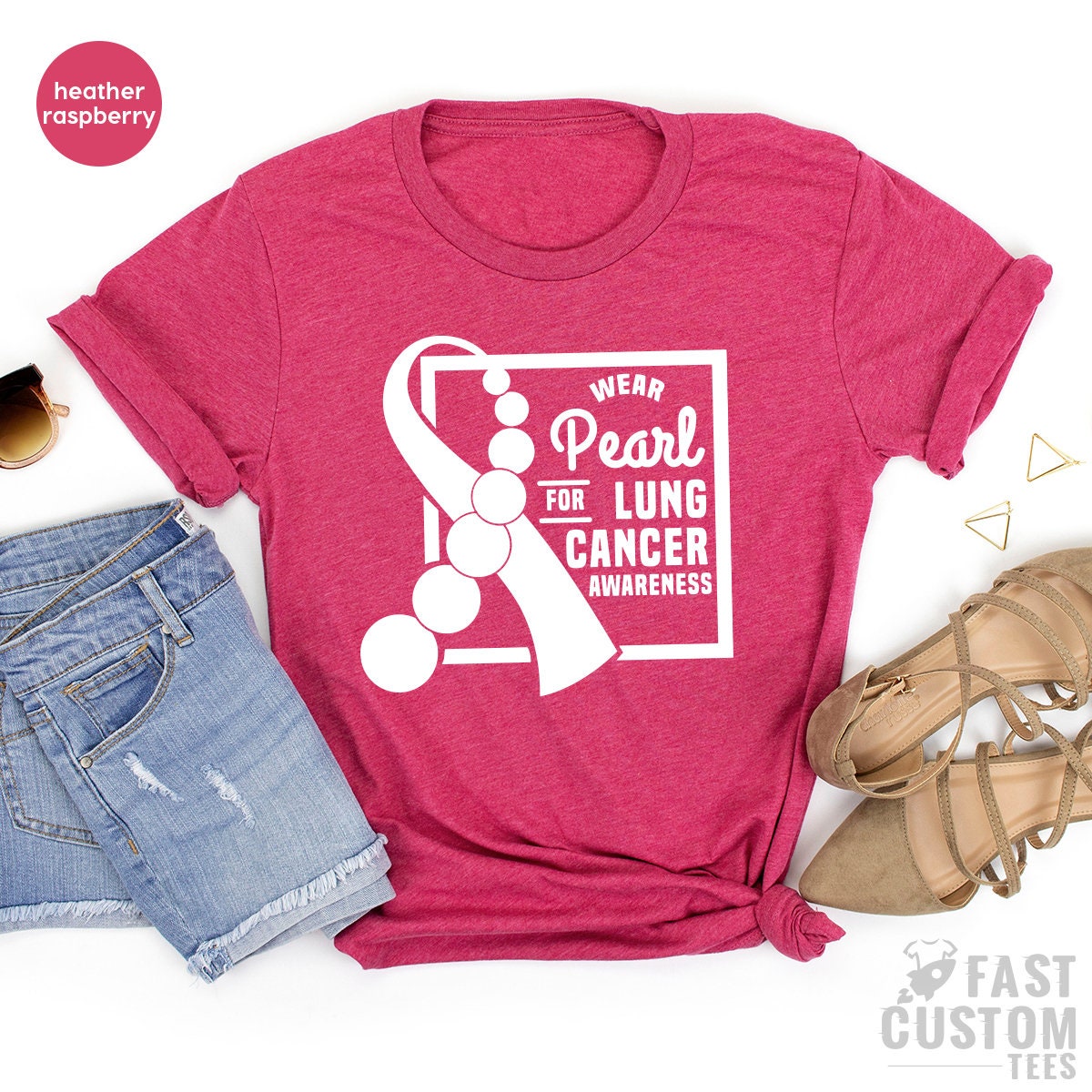 Wear Pearl For Lung Cancer, Support Shirt, T-Shirt product image 5