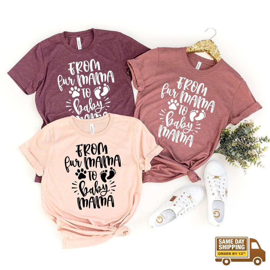 Baby Announcement Shirt, From Fur Mama To New Mom Gift, And product image 1