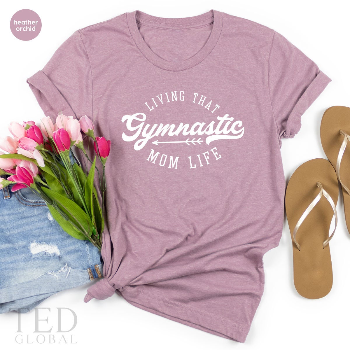 Gymnastics Mama Tee, Mothers Day Gift, Living That Gymnastic product image 5
