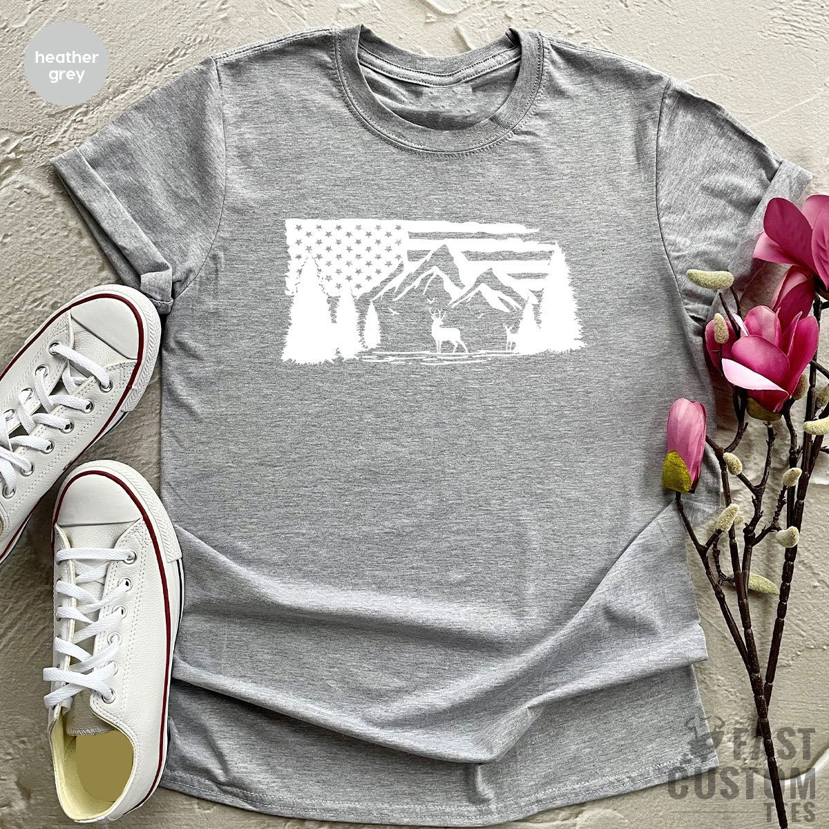 USA Mountain TShirt, Hiking T Shirt, Camp Gifts, Outdoor product image 4
