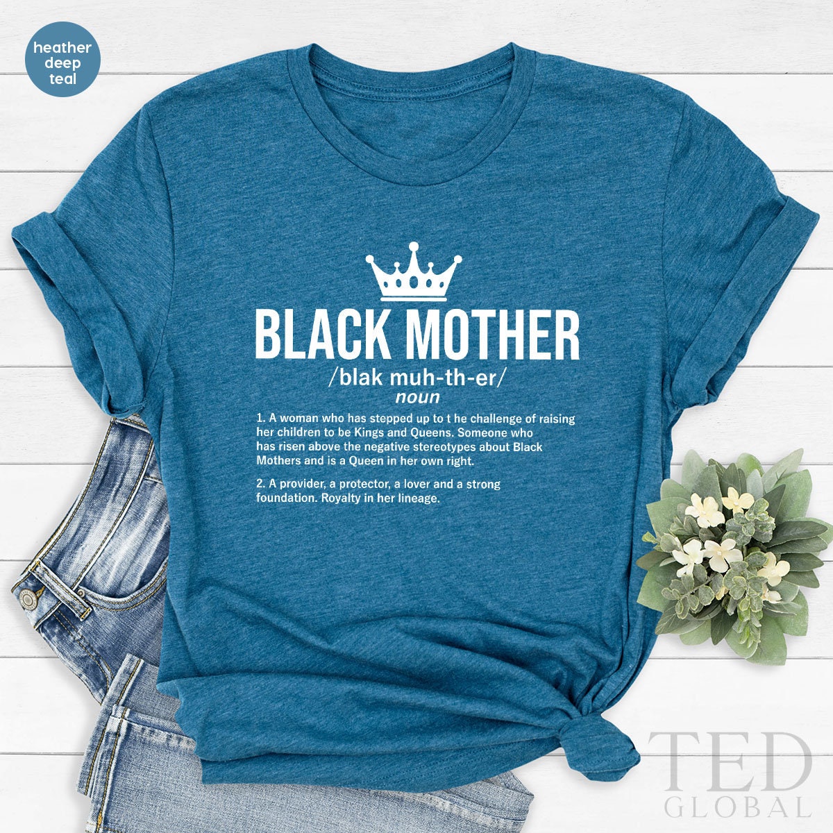 Black Mother T Shirt, Queen Mom T Women TShirt, Gift For product image 5