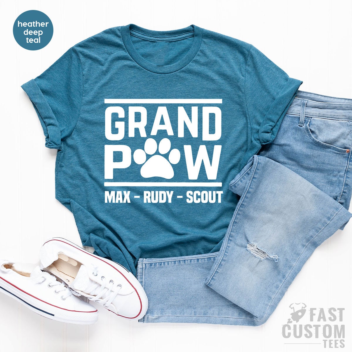 Custom Grandpa Shirt, Dog Cat Gift For Dad product image 3