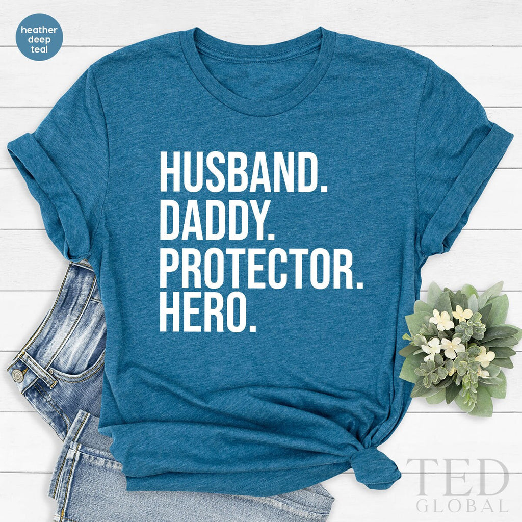 Dad Shirt, Best Protector Hero Daddy T Birthday Gift, For product image 3