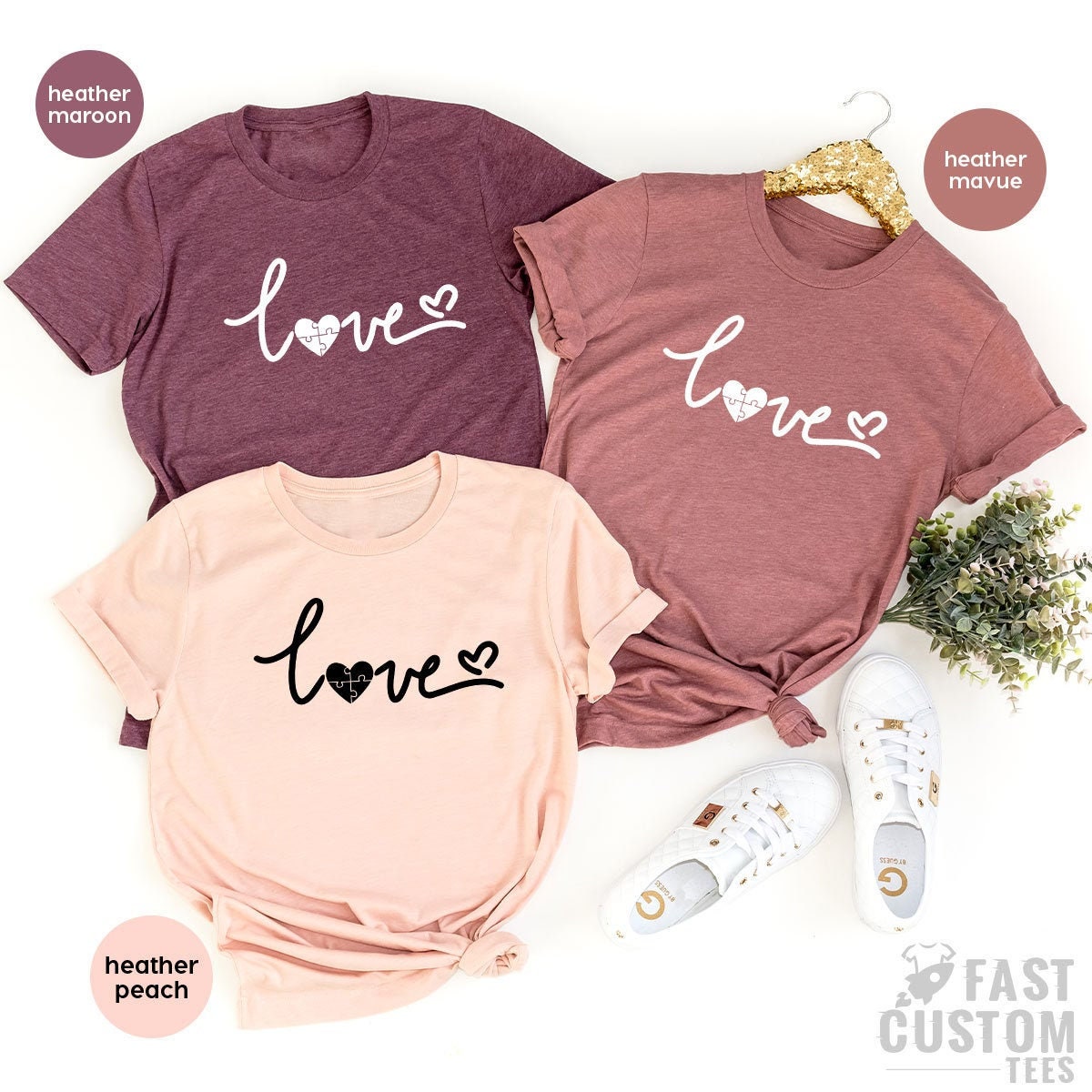 Love TShirt, With Heart Shirt, Couple Gift, For Wife, Cute product image 1