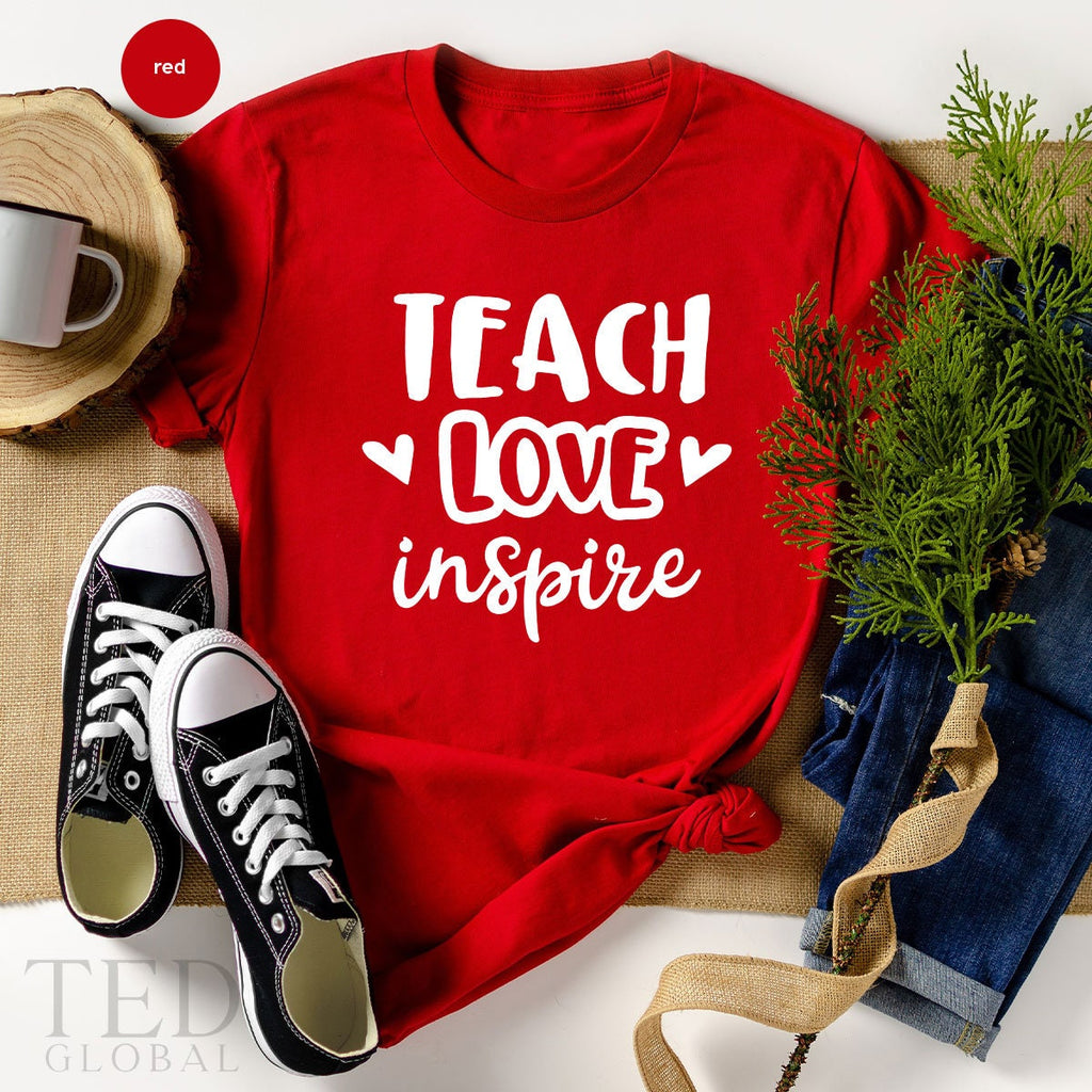 Teach Love Inspire Shirt, Teacher Gift For Kindergarten product image 1