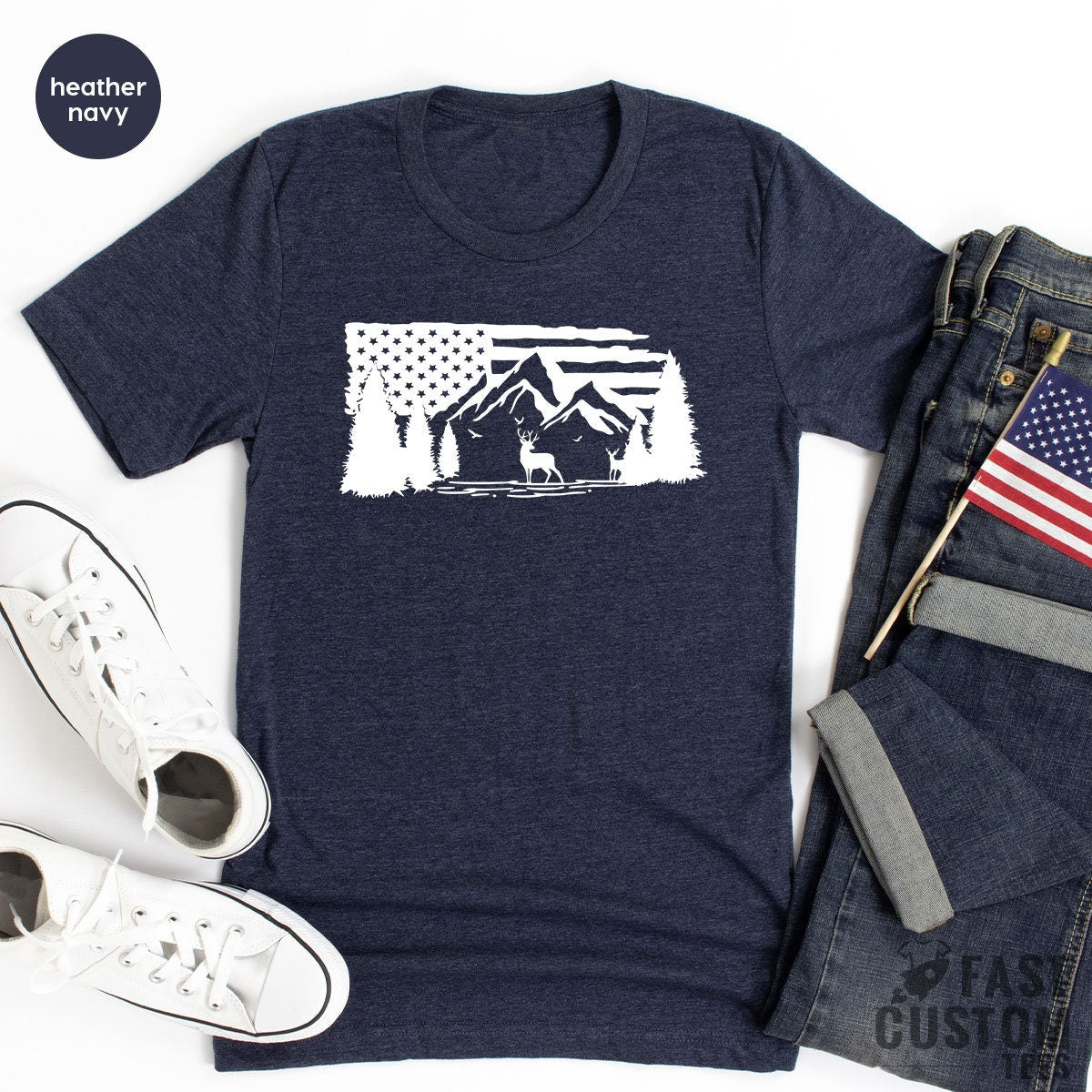 USA Mountain TShirt, Hiking T Shirt, Camp Gifts, Outdoor product image 5