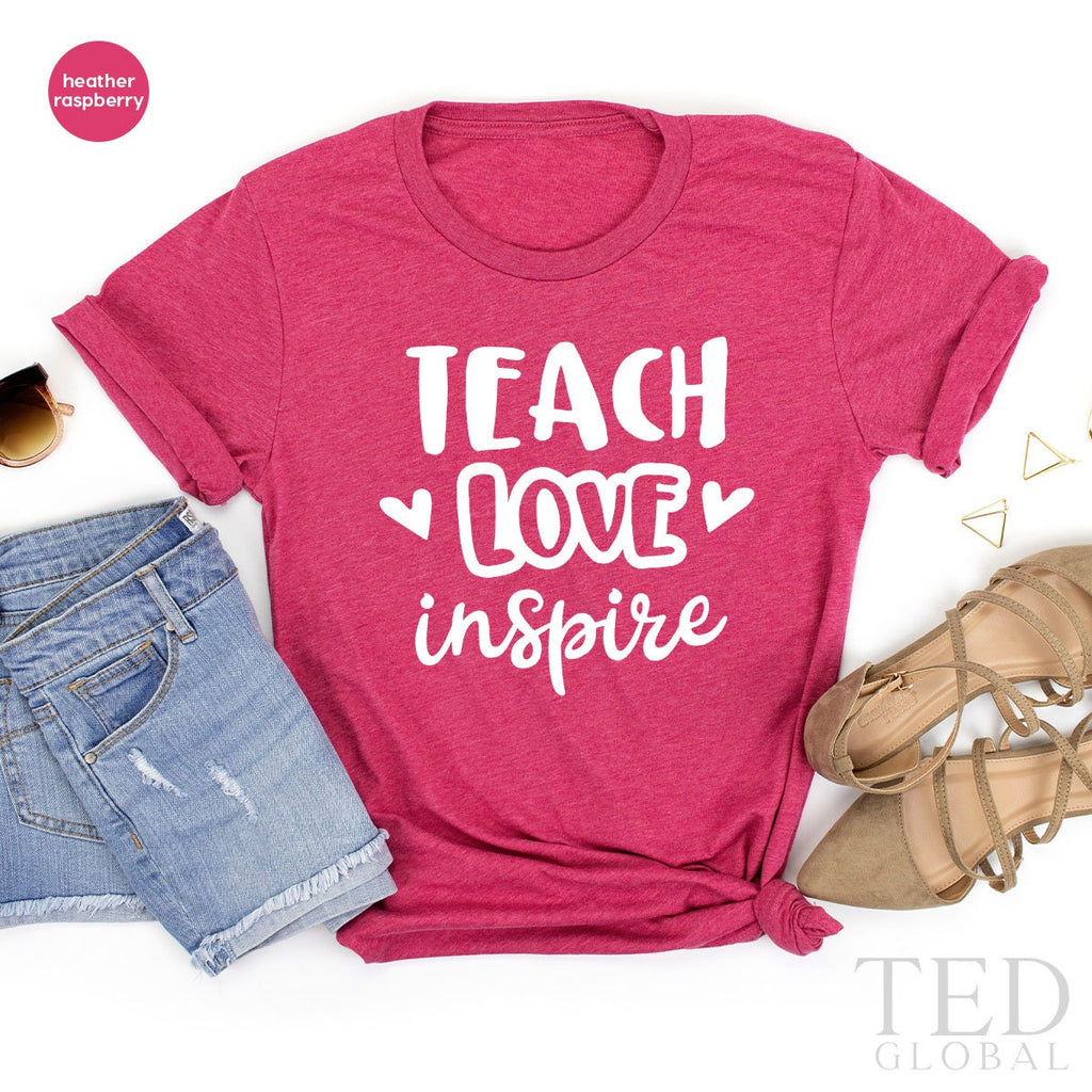 Teach Love Inspire Shirt, Teacher Gift For Kindergarten product image 3
