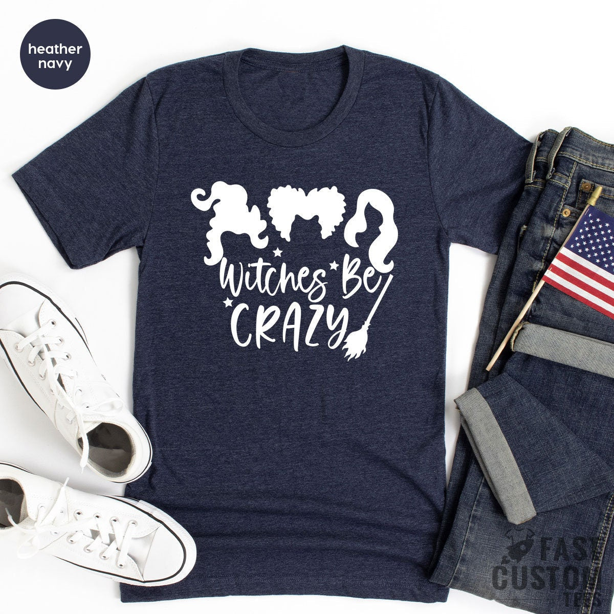 Witches Be Crazy Shirt, Halloween Witch Sisters Funny For product image 5