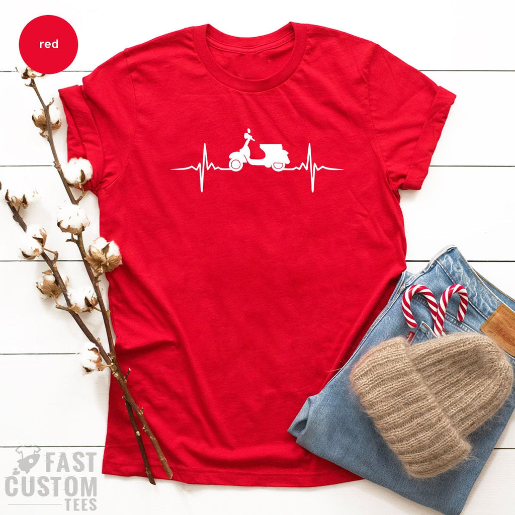 Scooter Shirt, Riding Moped T Heartbeat Silhouette Retro product image 4
