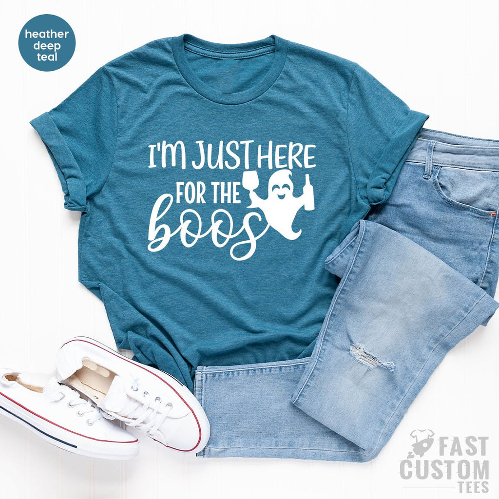 Im Just Here For The Boos Shirt, Halloween Ghost Funny product image 4