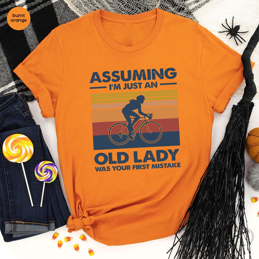 Funny Female Athletes Shirt, Woman On Bike T-Shirt, Bicycle product image 2