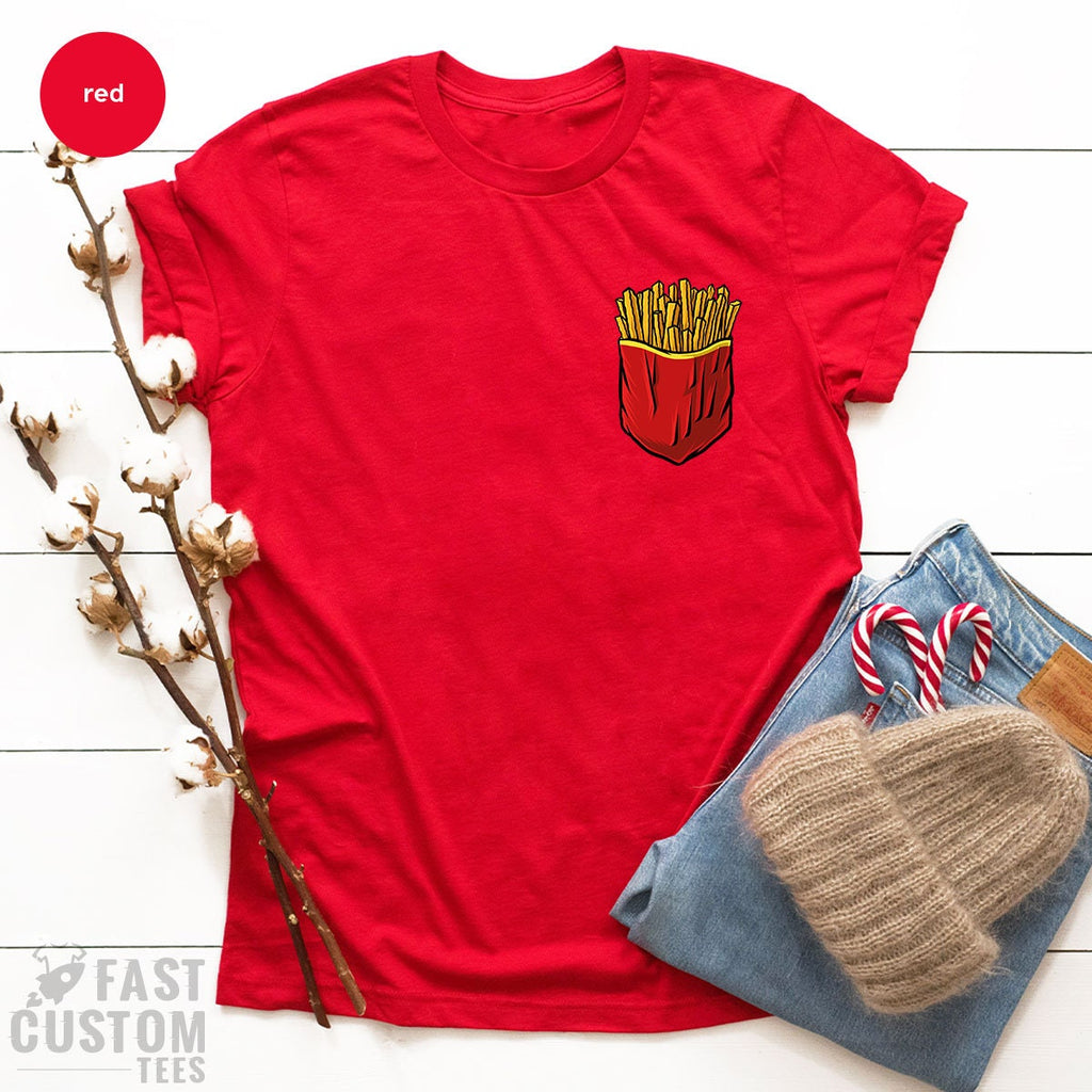 Potato Chips Shirt, French Fries Funny Pocket Print Food product image 2