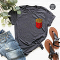 Potato Chips Shirt, French Fries Funny Pocket Print Food product image 1