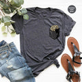 Skeleton Hand Shirt, Funny Pocket Print T Fall TShirt product image 1