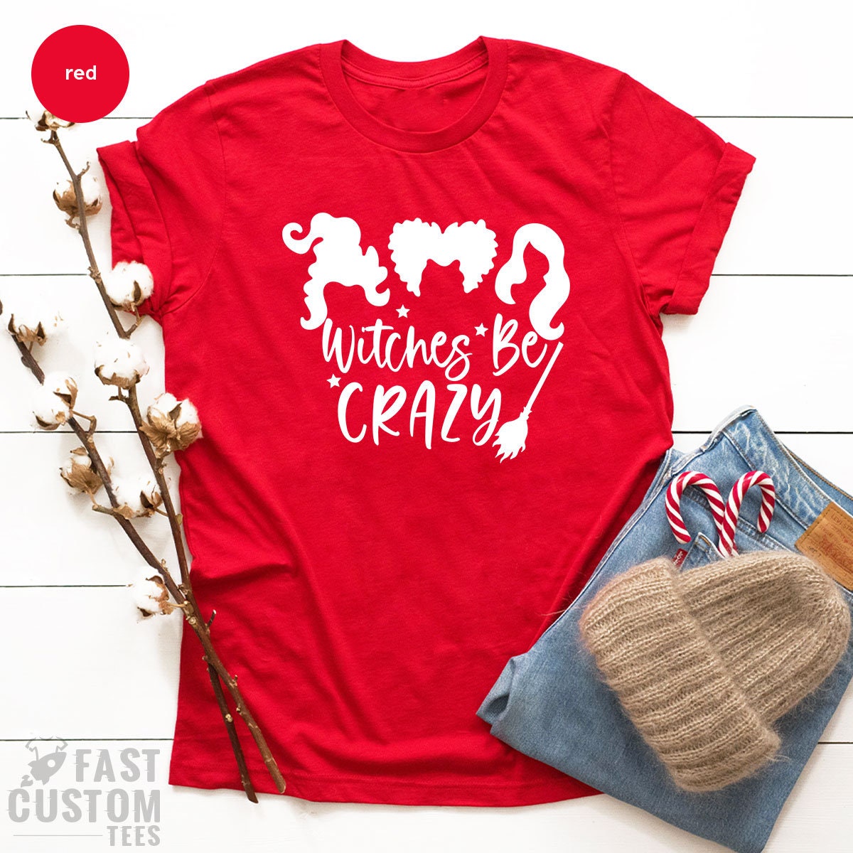 Witches Be Crazy Shirt, Halloween Witch Sisters Funny For product image 4