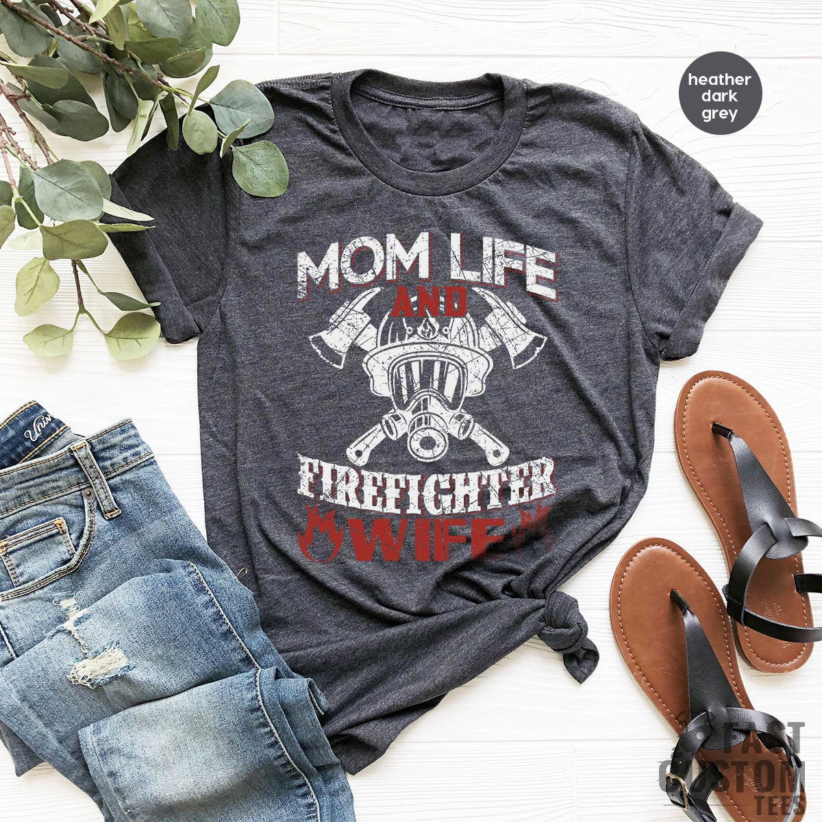Firefighter Wife Shirt, Mom Life T of T-Shirt, Mama Tank Top product image 2