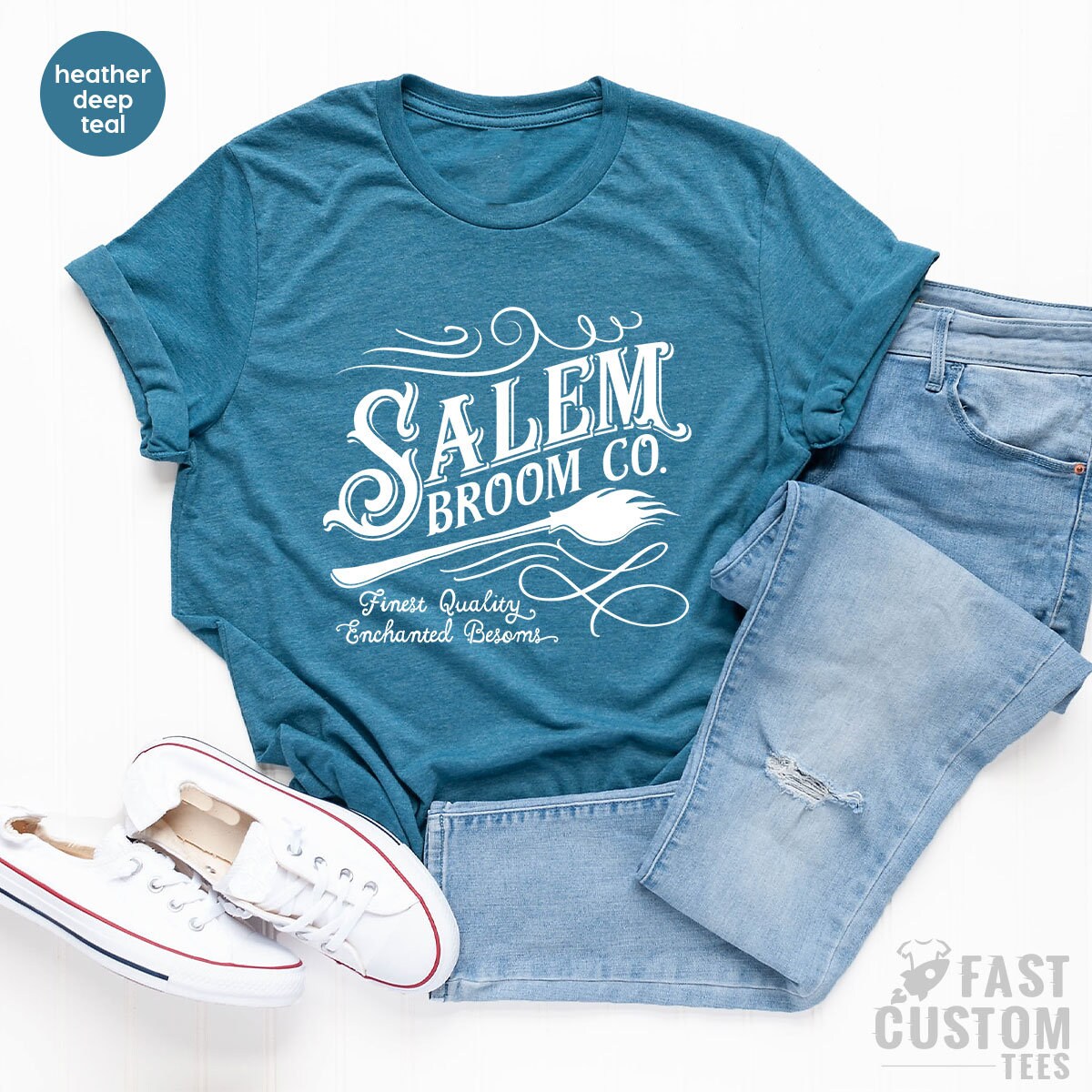 Salem Broom Co Shirt, Funny Halloween Witch Fall T-Shirt product image 5