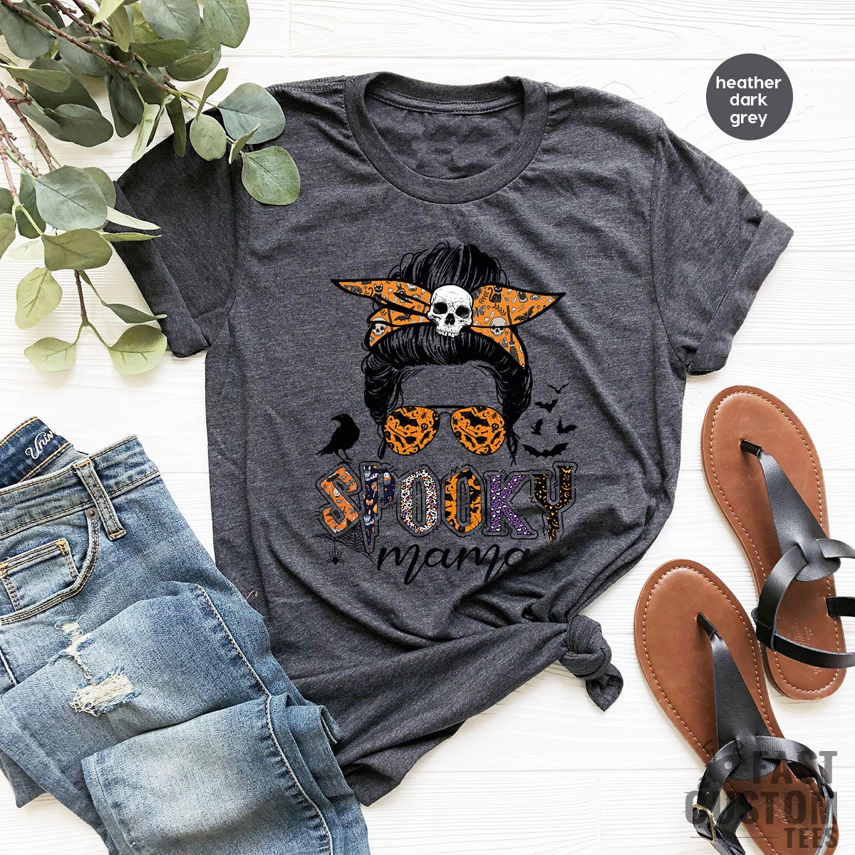 Spooky Mama Shirt, Halloween Mom TShirt, Vibes Funny Gifts product image 4