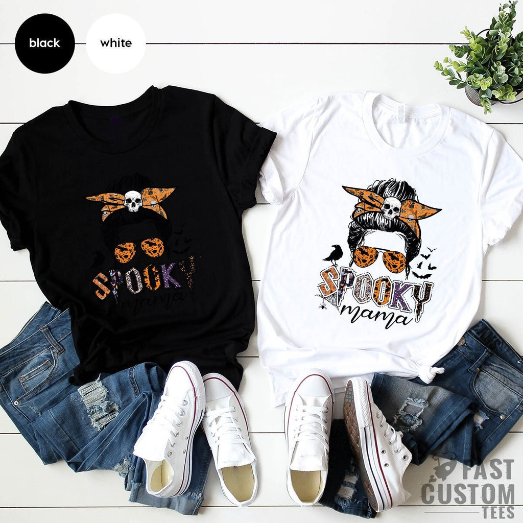 Spooky Mama Shirt, Halloween Mom TShirt, Vibes Funny Gifts product image 2