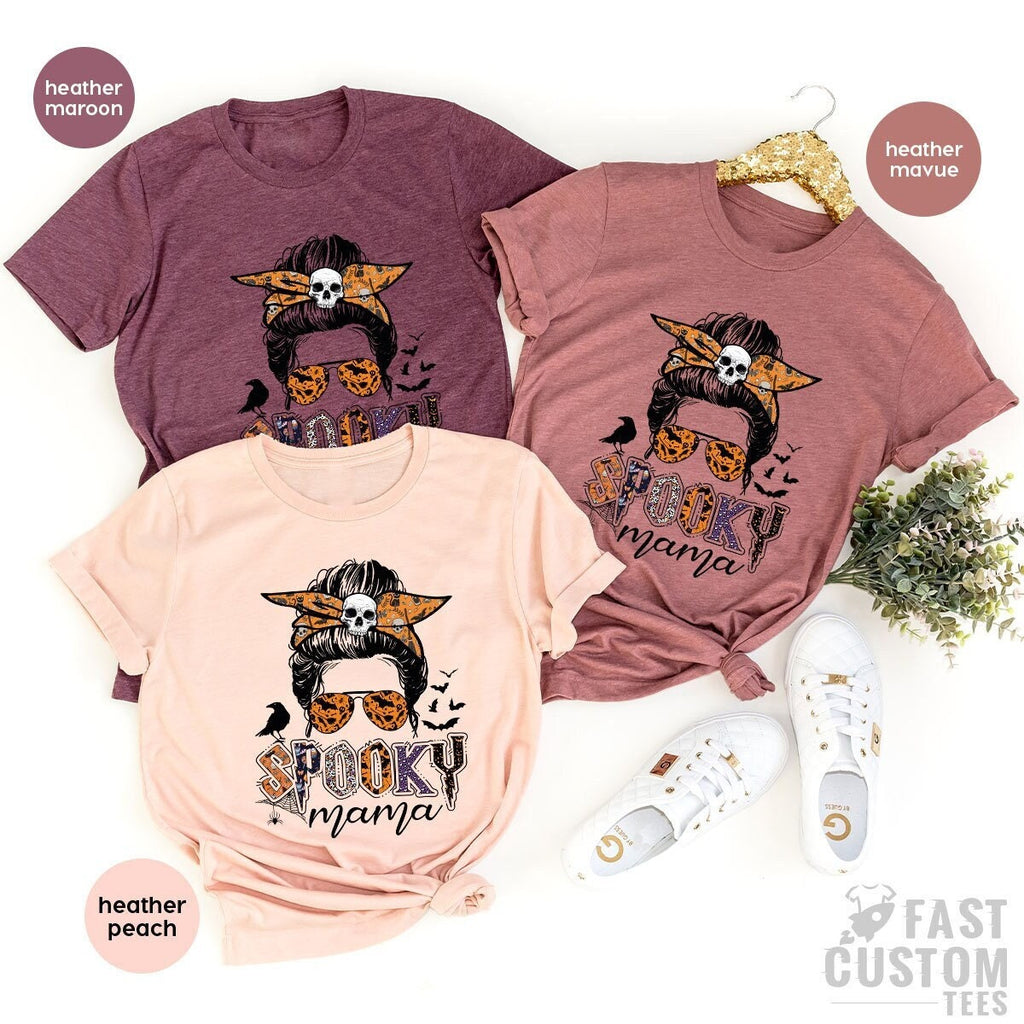 Spooky Mama Shirt, Halloween Mom TShirt, Vibes Funny Gifts product image 1