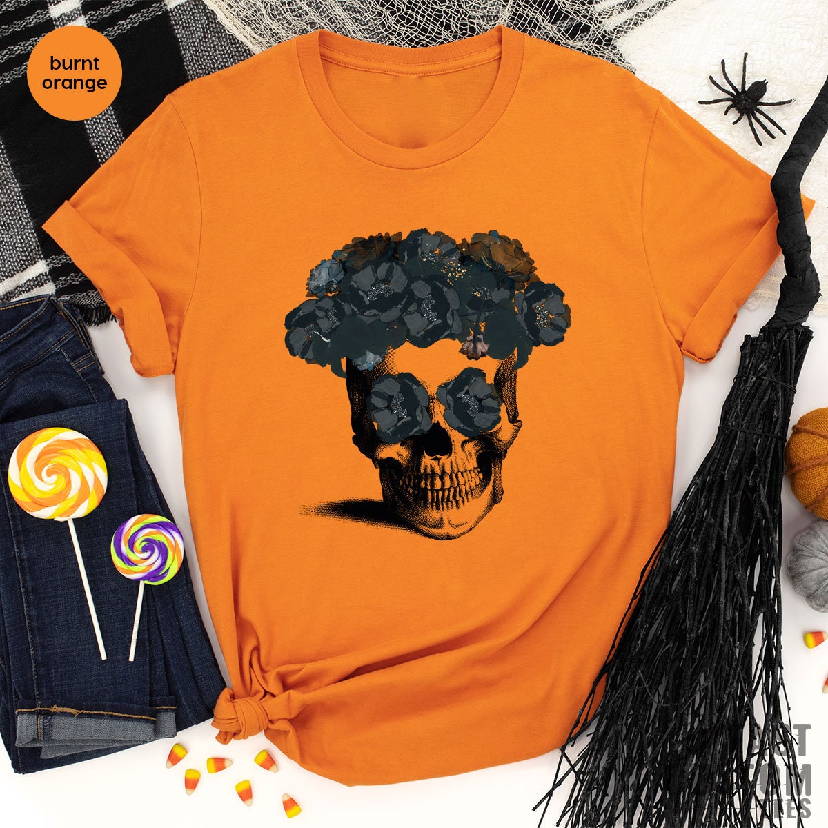 Halloween Shirt, Funny Skull Graphic T-Shirt, Gifts For product image 3