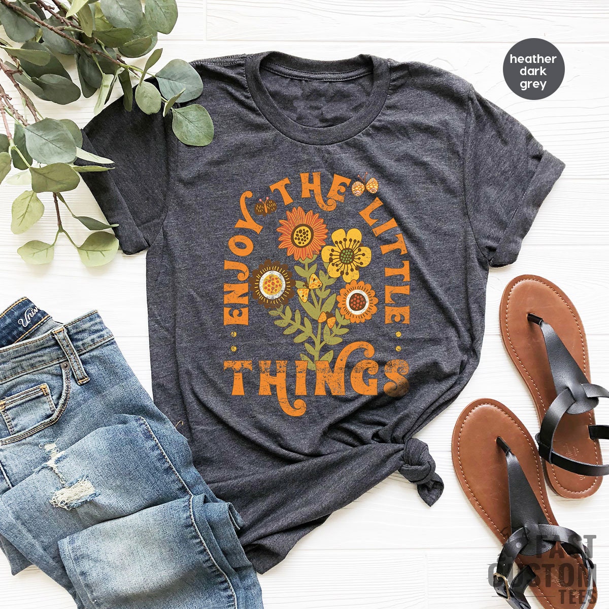 Enjoy The Little Things Shirt, Vintage Wildflowers T-Shirt product image 2