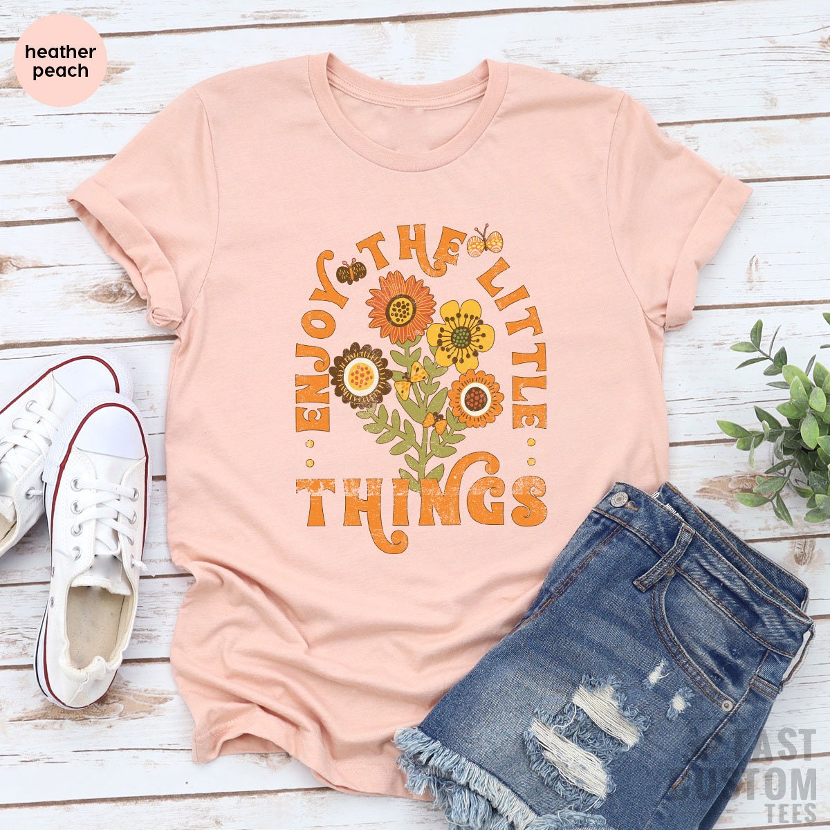 Enjoy The Little Things Shirt, Vintage Wildflowers T-Shirt product image 1