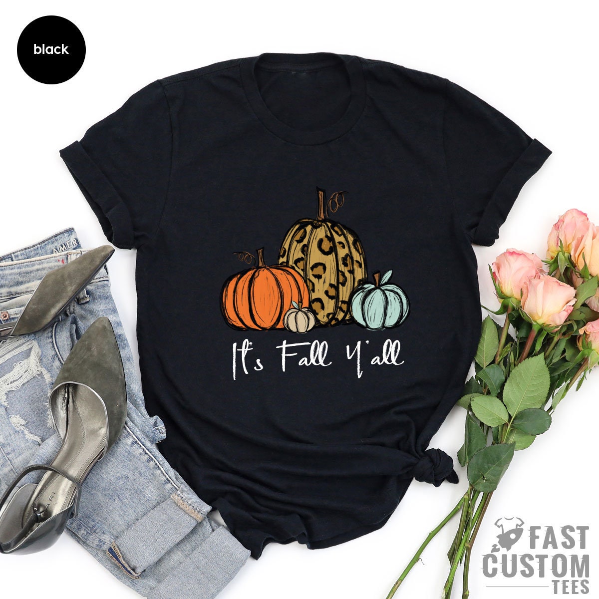 Its Fall Yall Shirt, Shirts, Autumun Thanksgiving Halloween product image 4