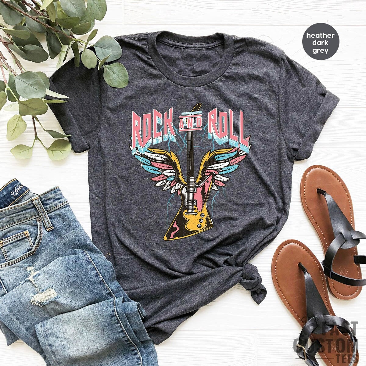 Rock And Roll Shirt, Vintage Guitar T-Shirt, Music Lover product image 1