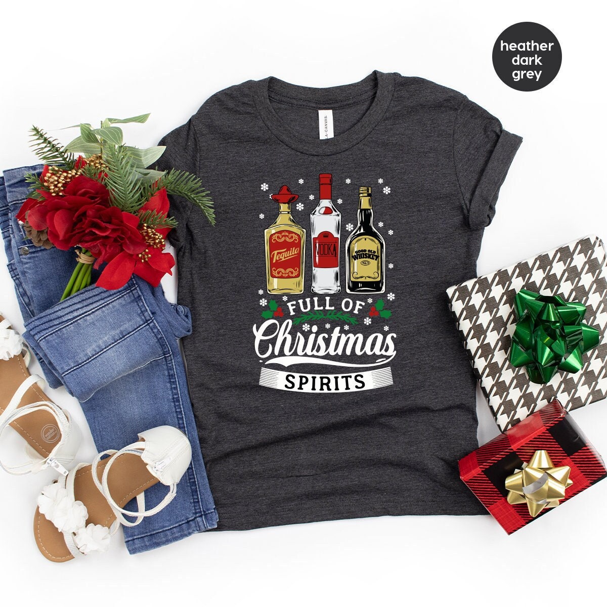Tequila Vodka Whiskey T Shirt, Funny Christmas Shirts product image 1