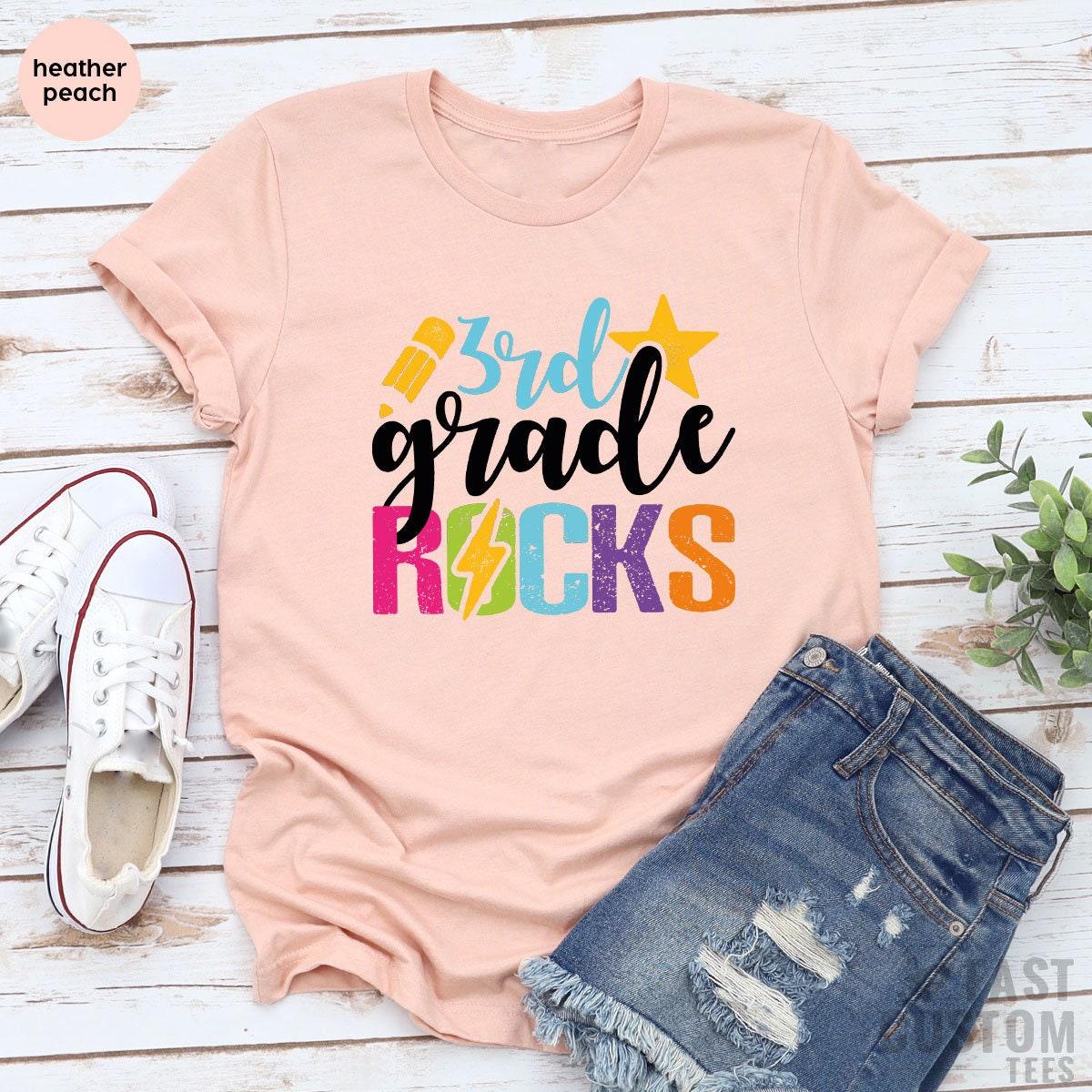Rockin' Third Grade, Teacher T-Shirt for 3rd Cute Shirt, product image 4