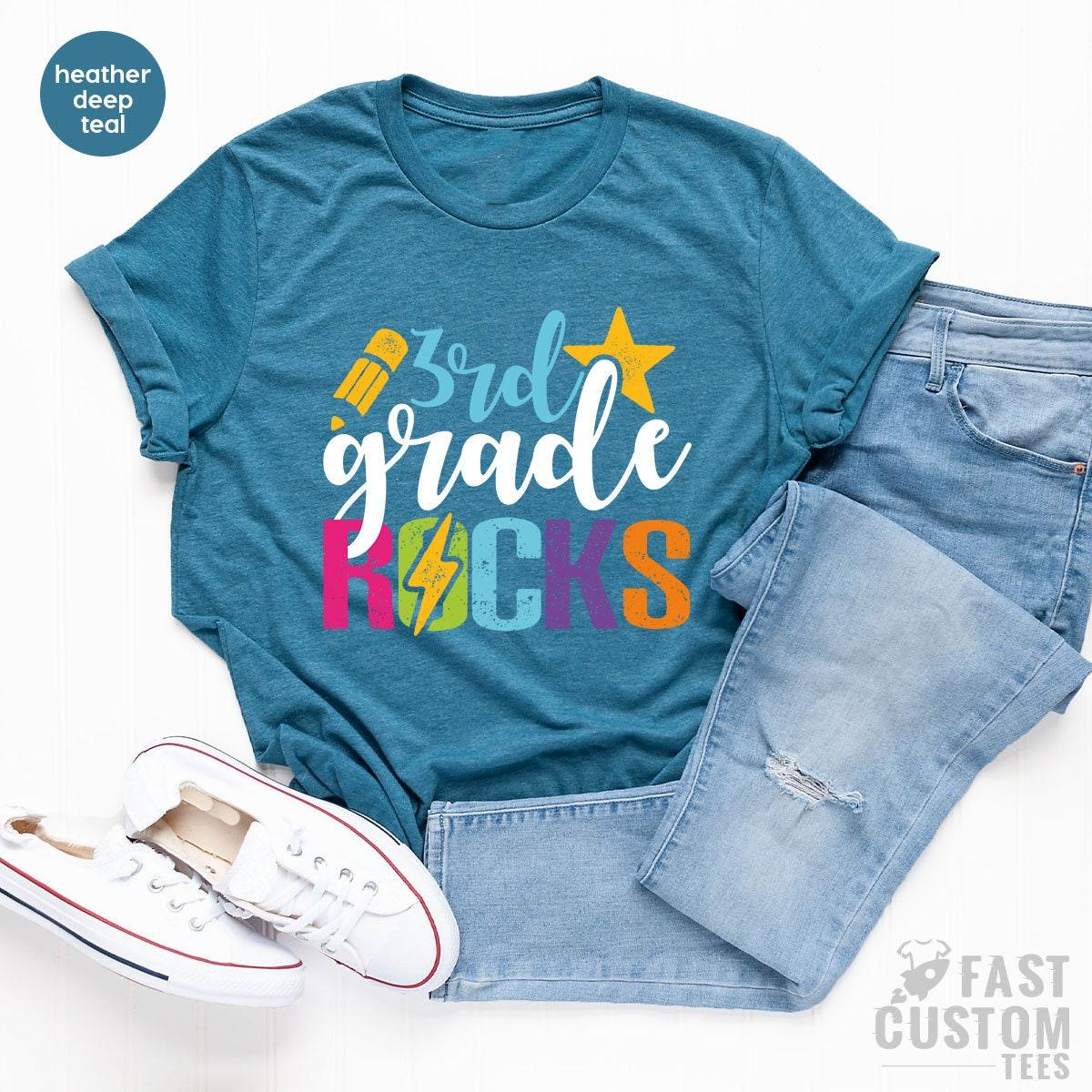Rockin' Third Grade, Teacher T-Shirt for 3rd Cute Shirt, product image 5